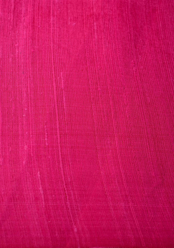 Pink Tussar Silk saree with Zari Buttas and Temple Border | SILK MARK CERTIFIED