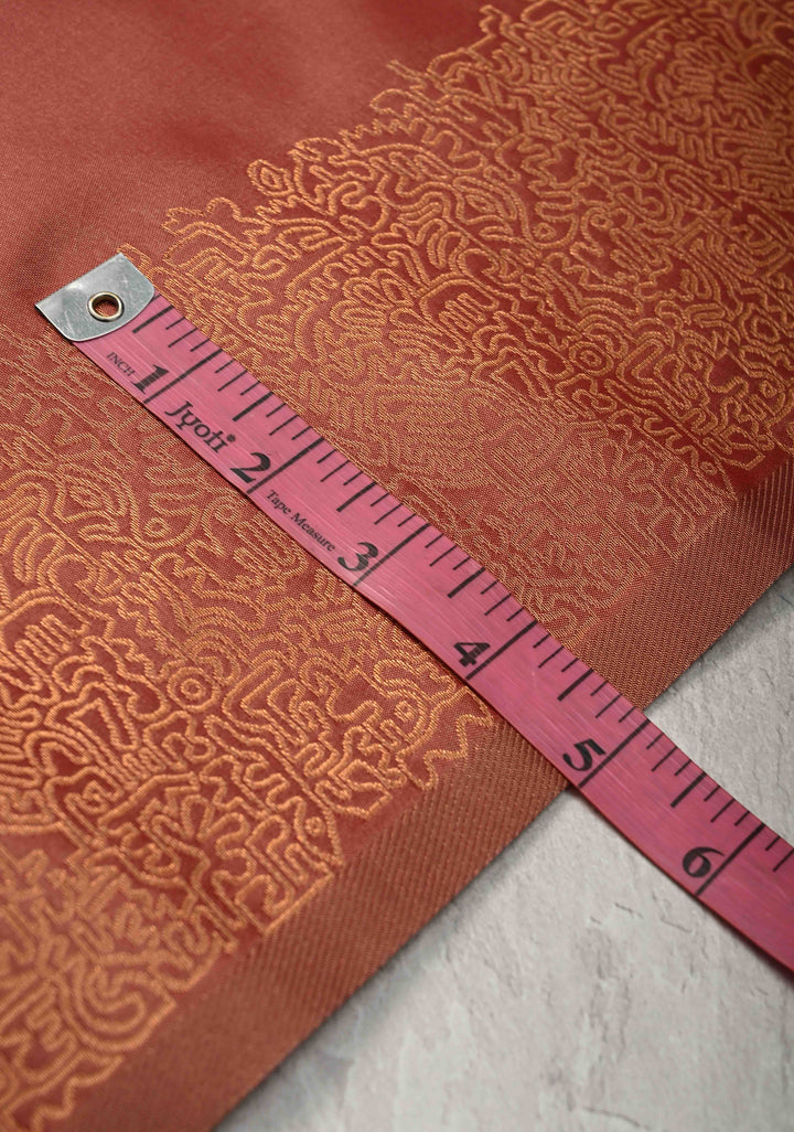 Rose Taupe Kanchi Semi Silk Saree with Geometric Buttas and Abstract Zari Border