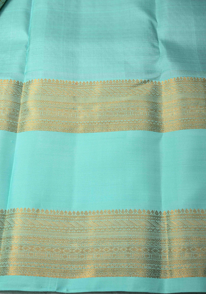 Maroon Kanjivaram Pure Silk Saree with Gold and Silver Buttas and Contrast Wide Rettaipet zari Border | SILK MARK CERTIFIED