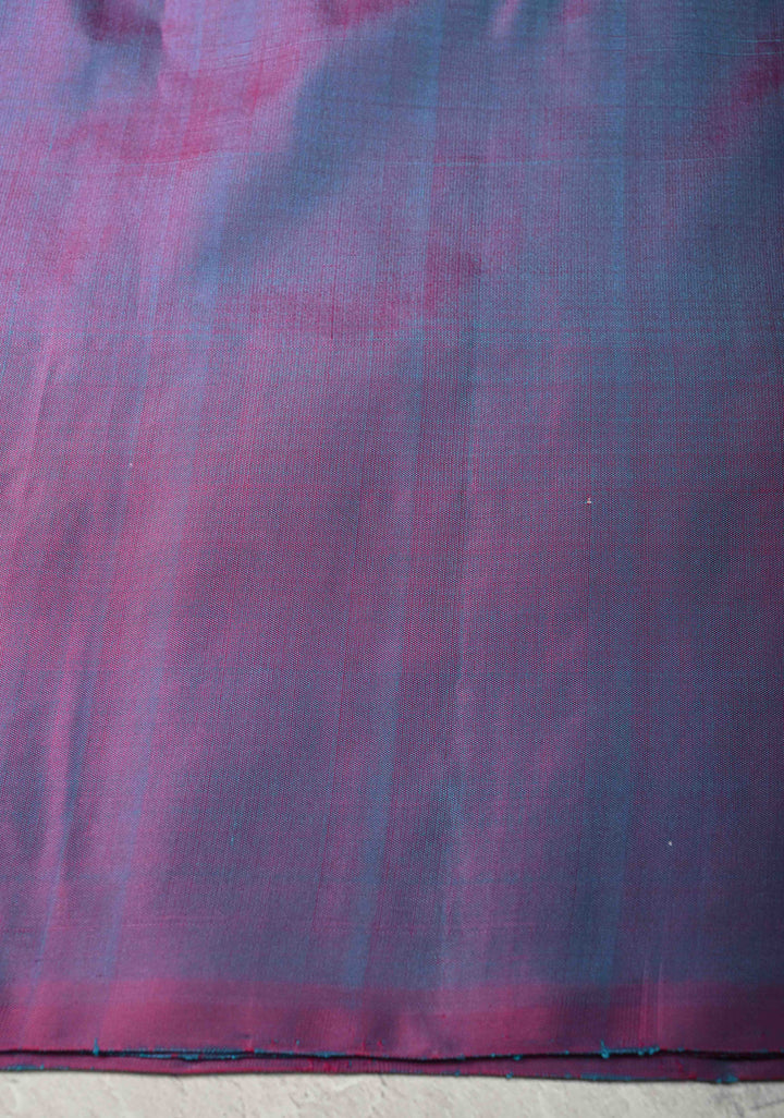 Aqua Blue Kanjivaram Soft Silk Saree with Zari Buttas and Contrast Zari Border | SILK MARK CERTIFIED