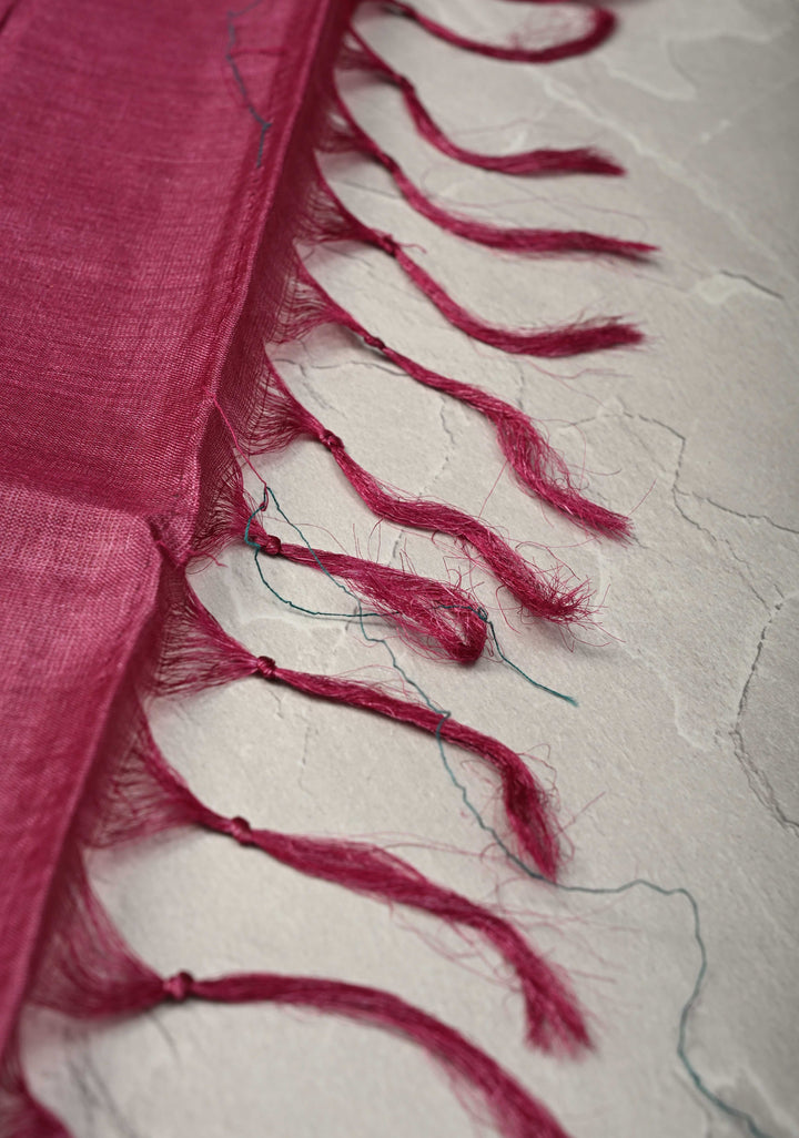 Mulberry Knit Finish Pure Tussar Silk Saree With Minimal Zari Border | SILK MARK CERTIFIED