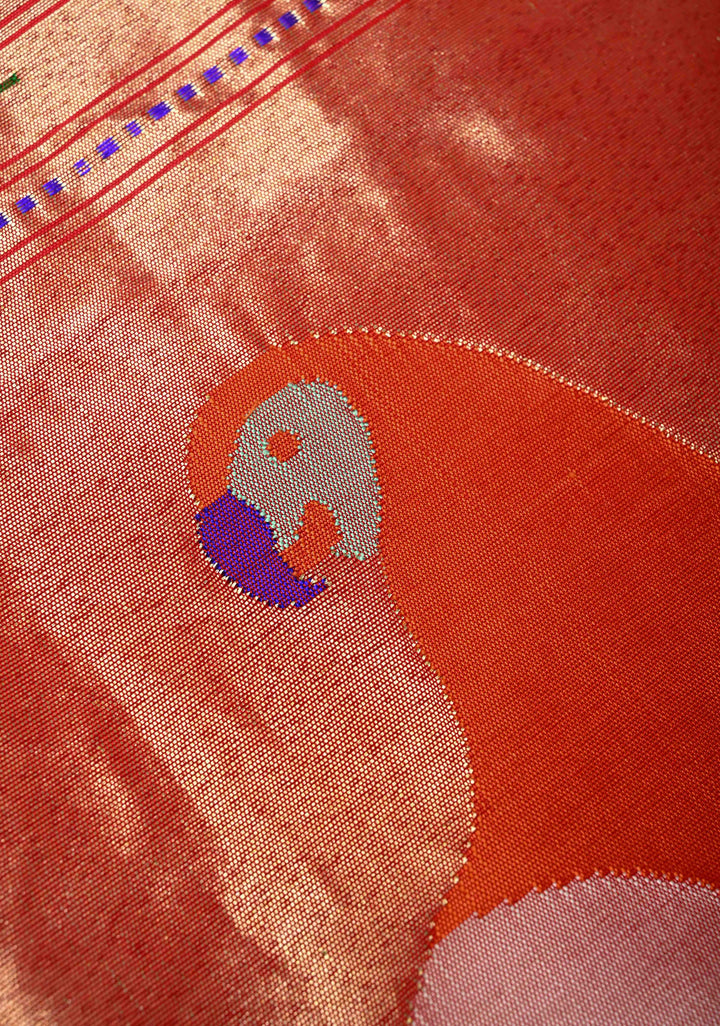 Authentic Bubblegum Pink Yeola Paithani Handloom Silk Saree with Single Muniya Borders and African Parrot  Grand Pallu | SILK MARK CERTIFIED