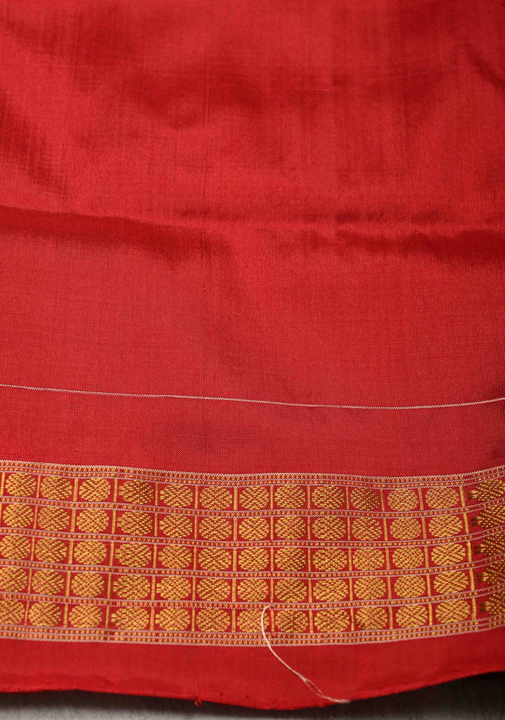 Madhuri Dixit Sambhalpuri Ikkat Handloom Saree in Red and Brown , No Blouse Piece | SILK MARK CERTIFIED