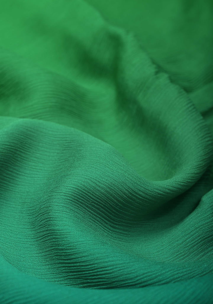 Bollywood style ombre pure chiffon Saree in Shades of green, No Blouse Piece