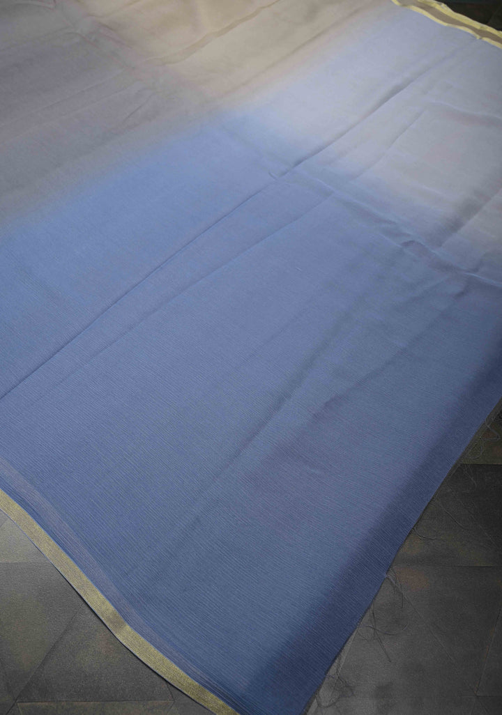 Multicolor Bollywood style ombré pure chiffon saree , No Blouse Piece