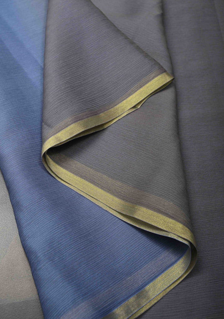 Multicolor Bollywood style ombré pure chiffon saree , No Blouse Piece