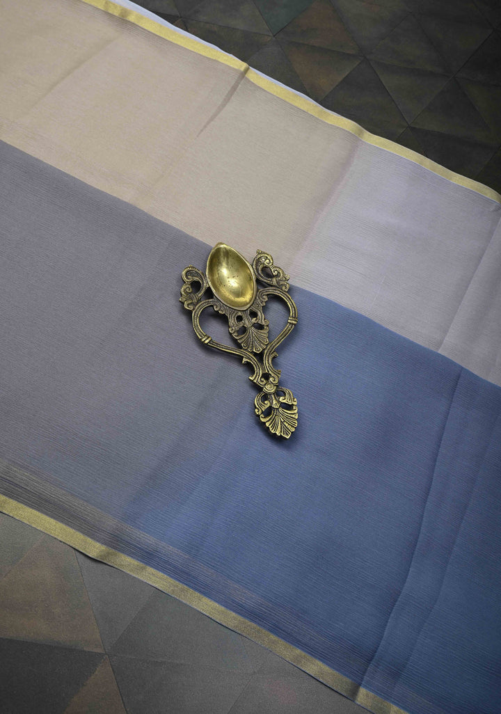 Multicolor Bollywood style ombré pure chiffon saree , No Blouse Piece