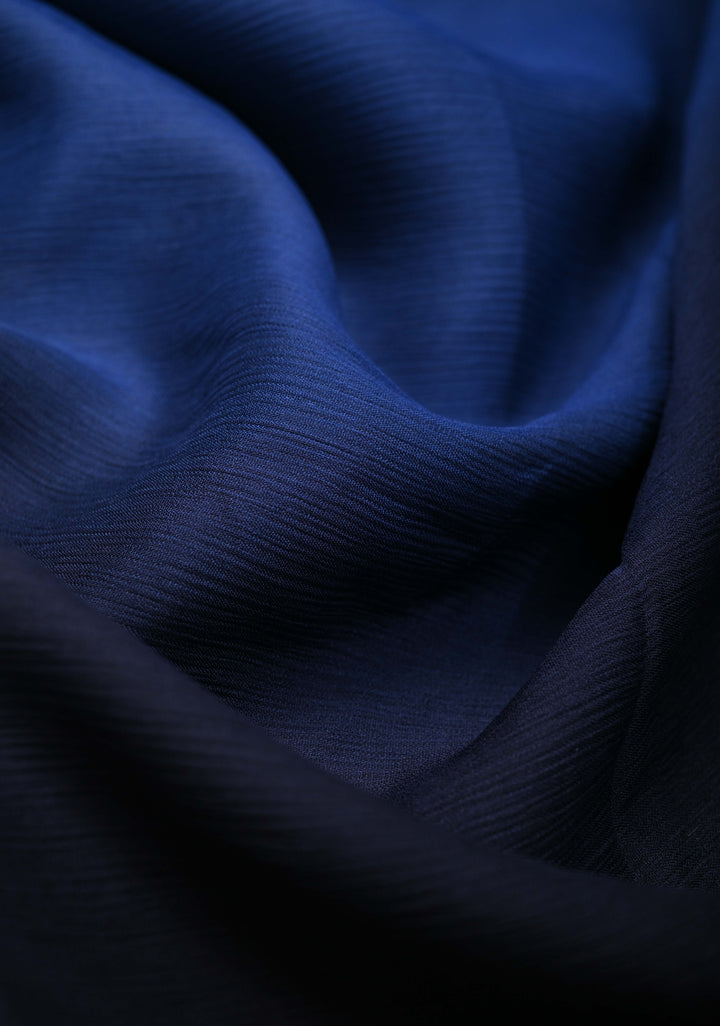 Bollywood style ombre pure chiffon Saree in black, gray  and blue, No Blouse Piece