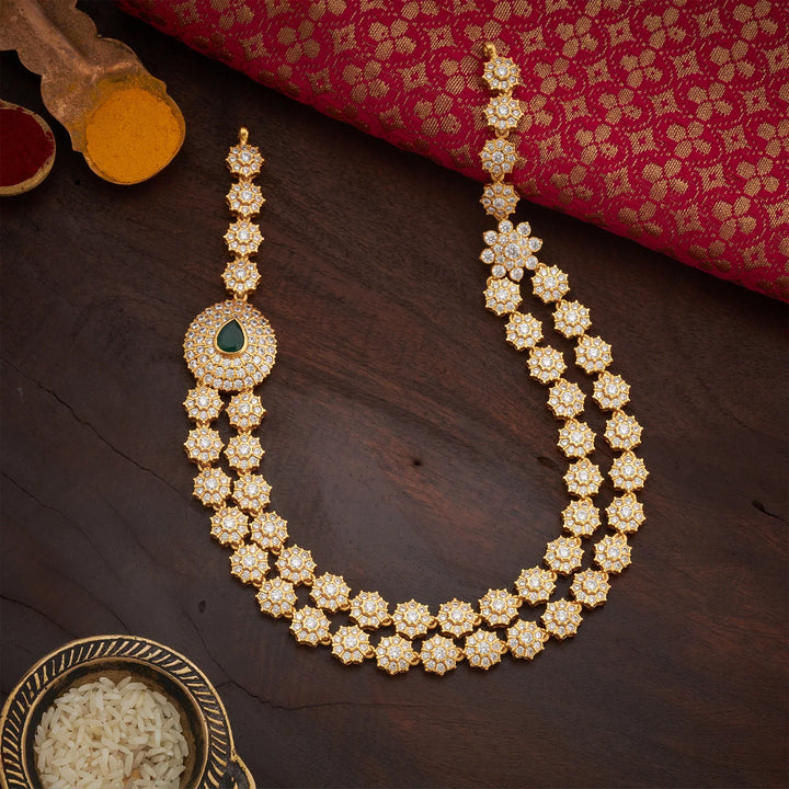 Stunning 92.5 Silver, Gold Plated Florea Drop Necklace