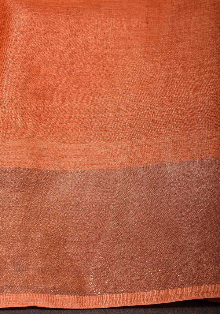 Blue Jari Tussar Saree with Kalamkari Hand Painted Kalamakri Floral Design | SILK MARK CERTIFIED