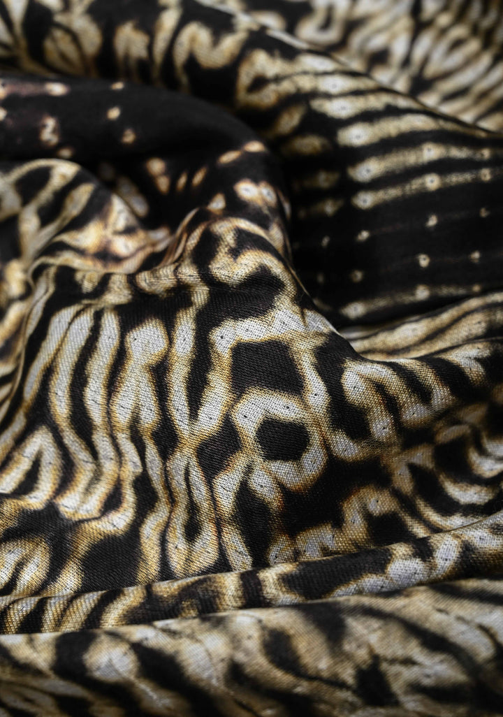 Black Modal Silk Saree with Mandala Design