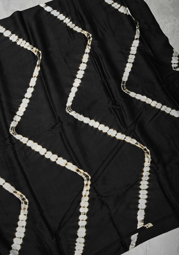 Black Modal Silk Saree with Mandala Design