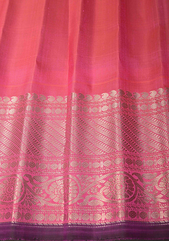 Pista Green Dual tone Pure Gadwal Silk Saree  with Meenakari Buttas and Contrast Silver Zari Border | SILK MARK CERTIFIED