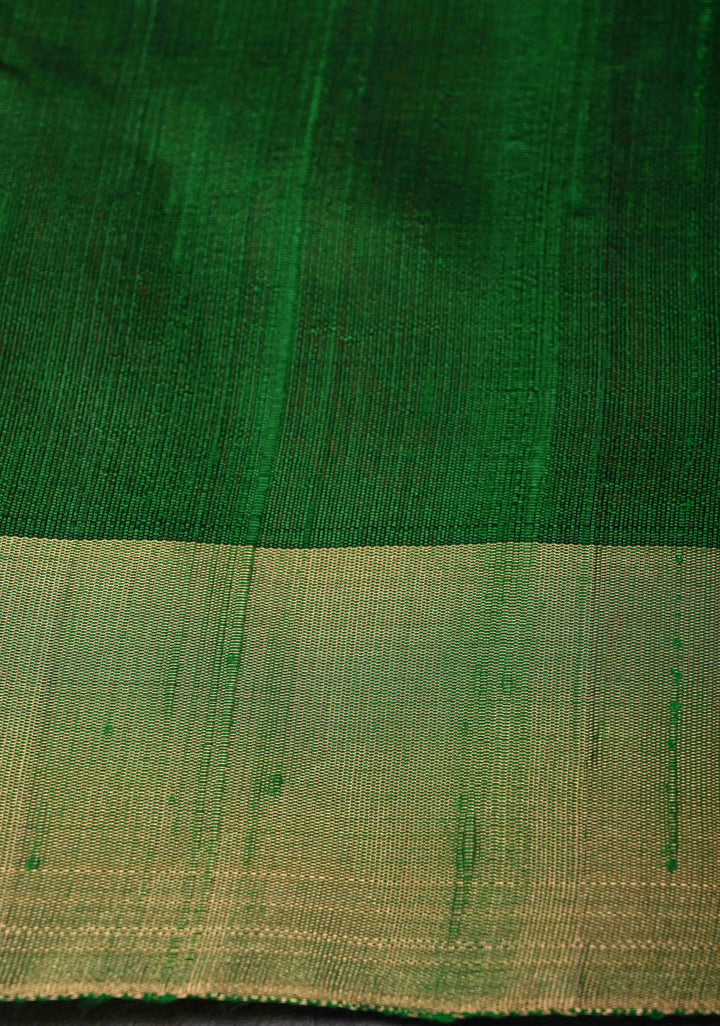 Brick Red Pure Raw Silk Saree with Gold Tissue Zari Border | SILK MARK CERTIFIED