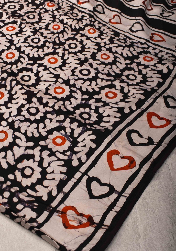 Natural Batik Hand Print on Modal Silk Saree