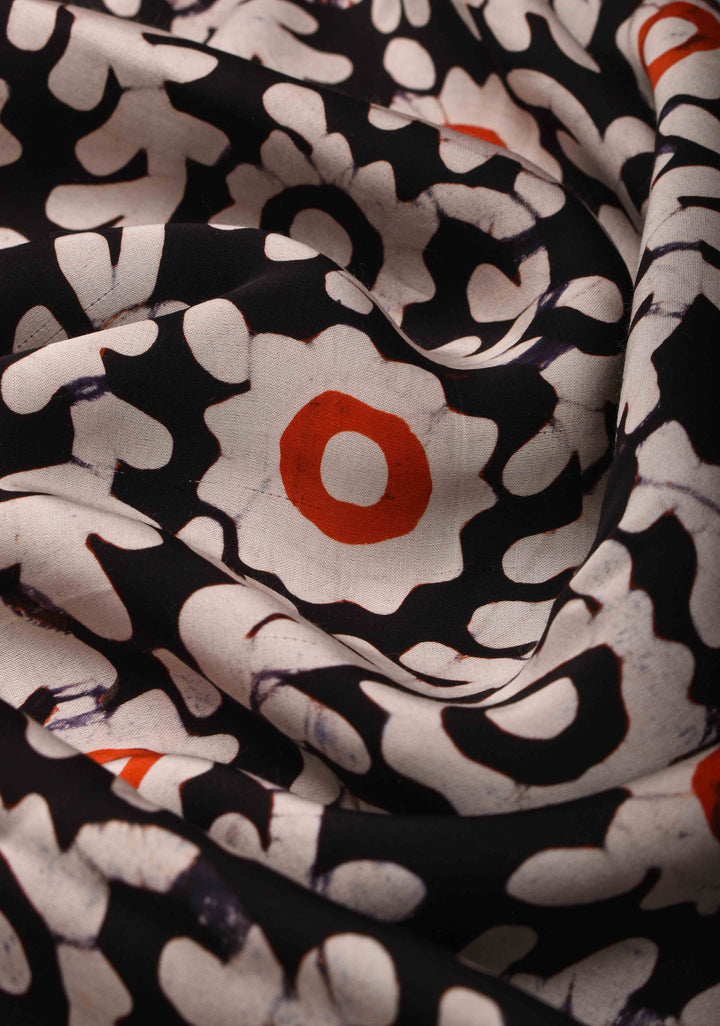 Natural Batik Hand Print on Modal Silk Saree