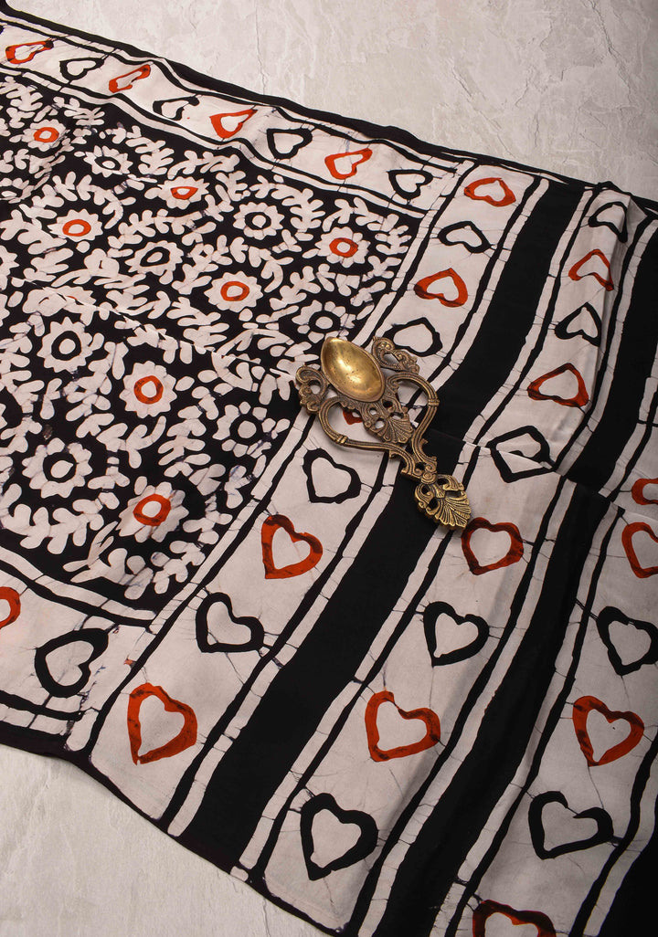 Natural Batik Hand Print on Modal Silk Saree