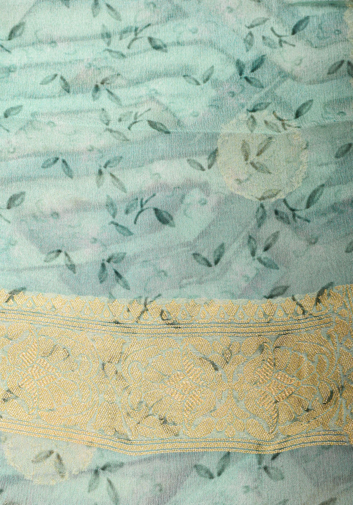 Pure Silk Banarasi Chiffon Saree 3D Multi-color Print and Zari | SILK MARK CERTIFIED