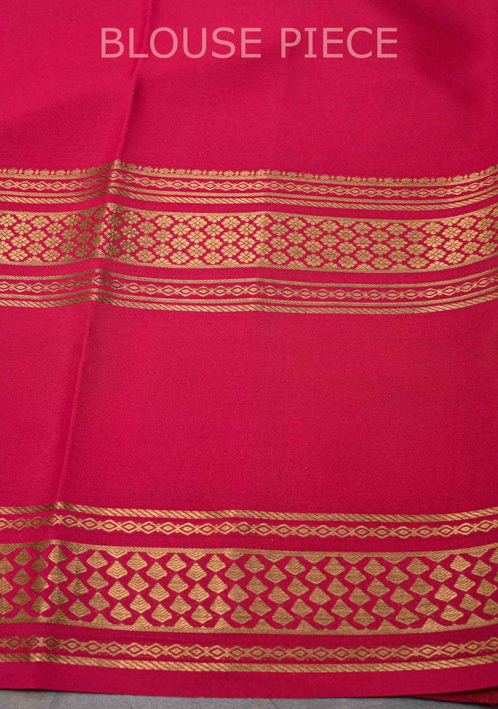 Purple and Pink Mysore silk Saree with Contrast Zari Border in KSIC Grade Thickness| SILK MARK CERTIFIED