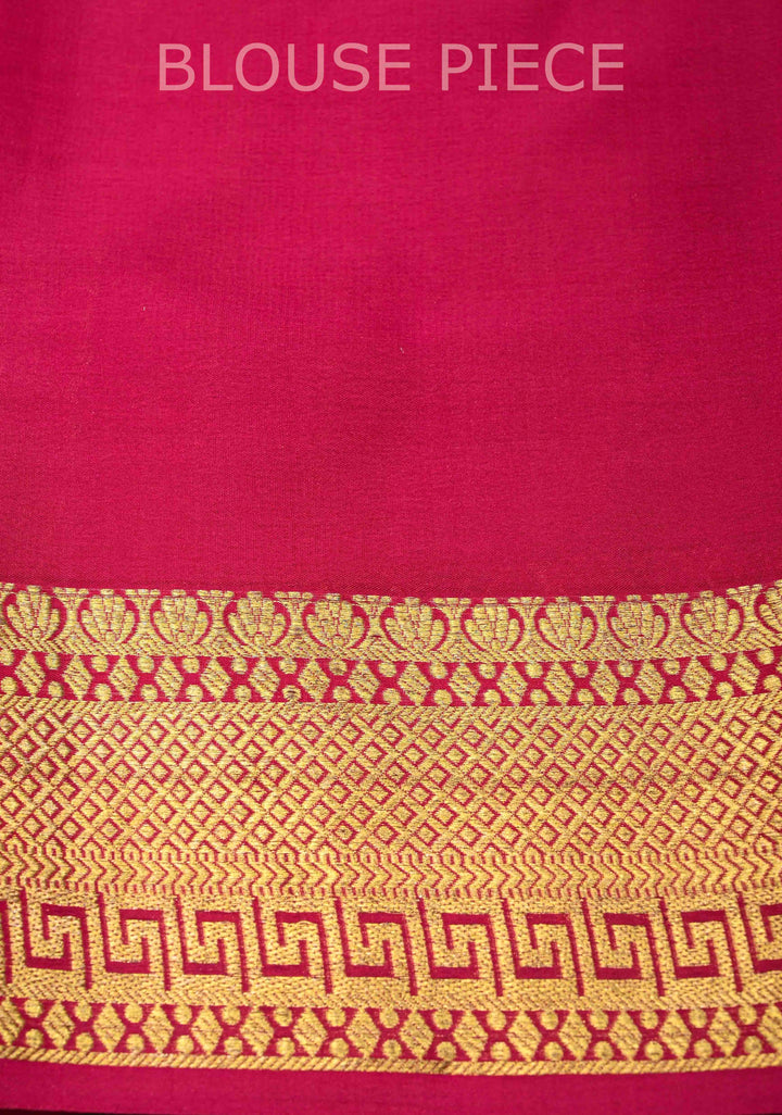 Purple Checks Zari Mysore silk Saree With Zari Border in KSIC Grade Thickness | SILK MARK CERTIFIED