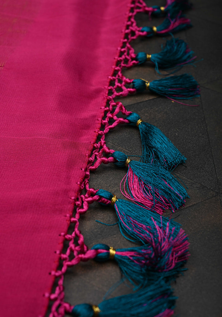 Imperial blue Mysore Silk Saree with Contrast Zari Border | SILK MARK CERTIFIED