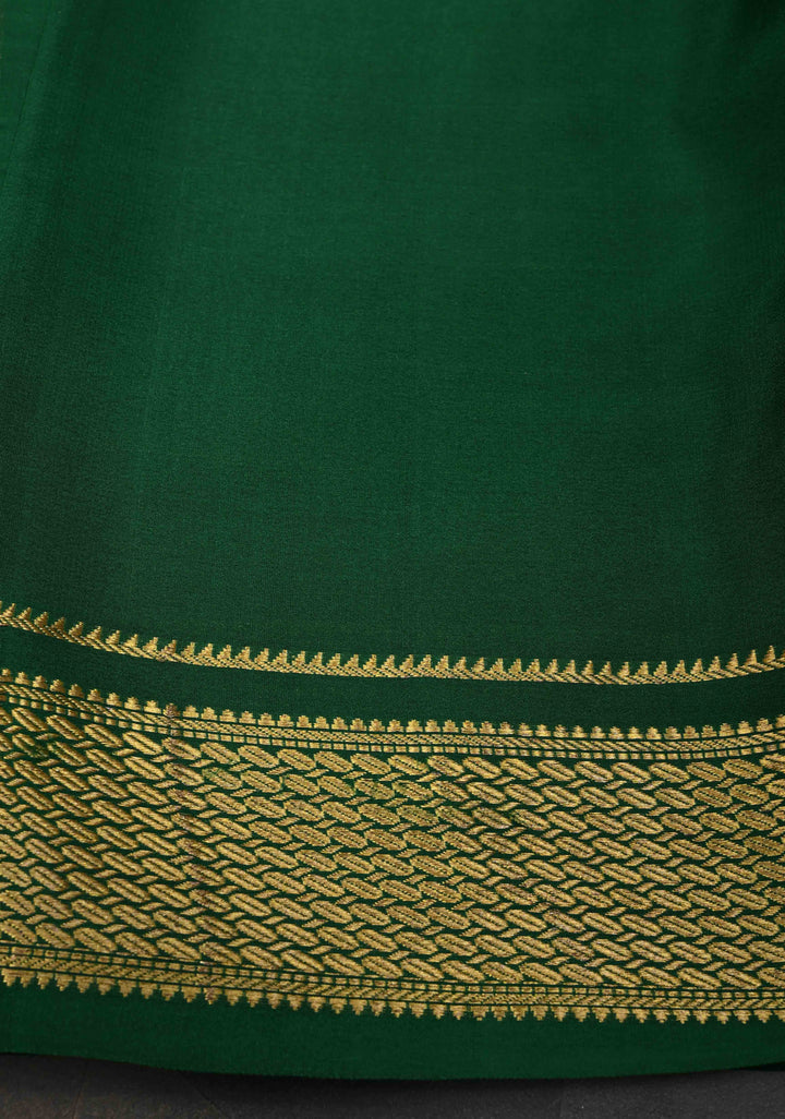 Magenta Mysore Silk Saree with Contrast Zari Border | SILK MARK CERTIFIED