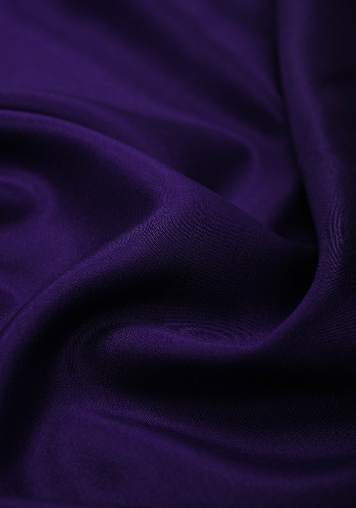 Dark Purple Mysore Silk Saree with Contrast Zari Border | SILK MARK CERTIFIED