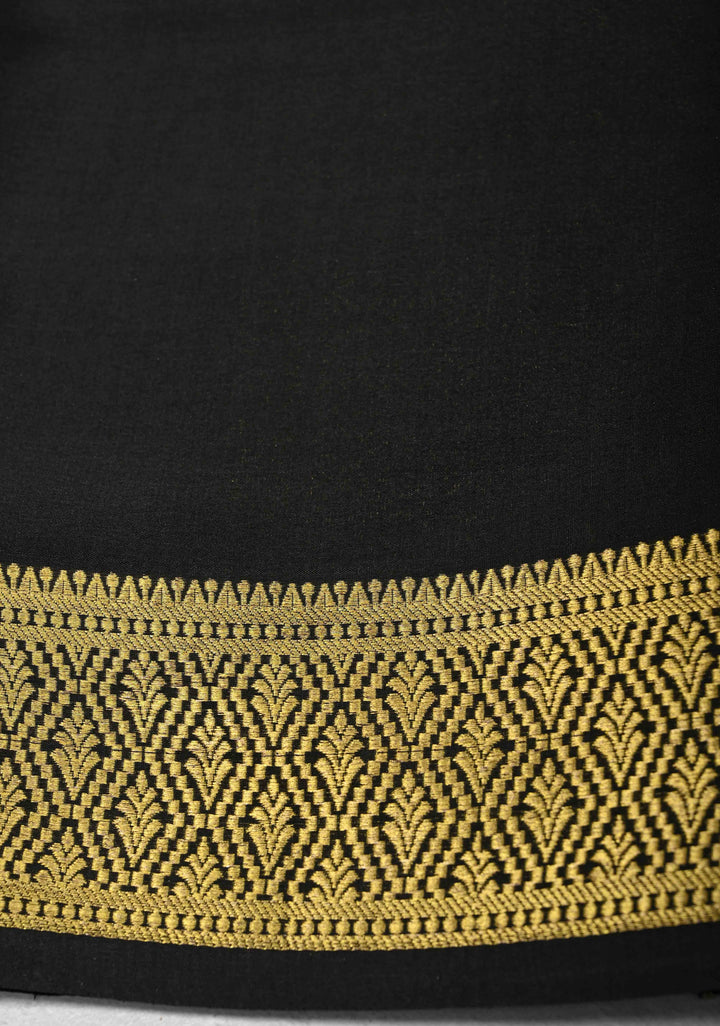 Avocado green Zari Checks on Pure Mysore Silk saree with Zari Motifs And Podi Kattam Border in KSIC Grade Thickness | SILK MARK CERTIFIED