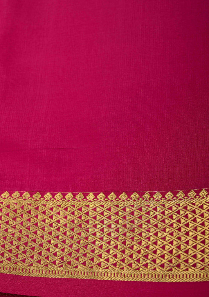 Purple Mysore Silk Saree with Zari Checks and Zari Border in KSIC Grade Thickness | SILK MARK CERTIFIED