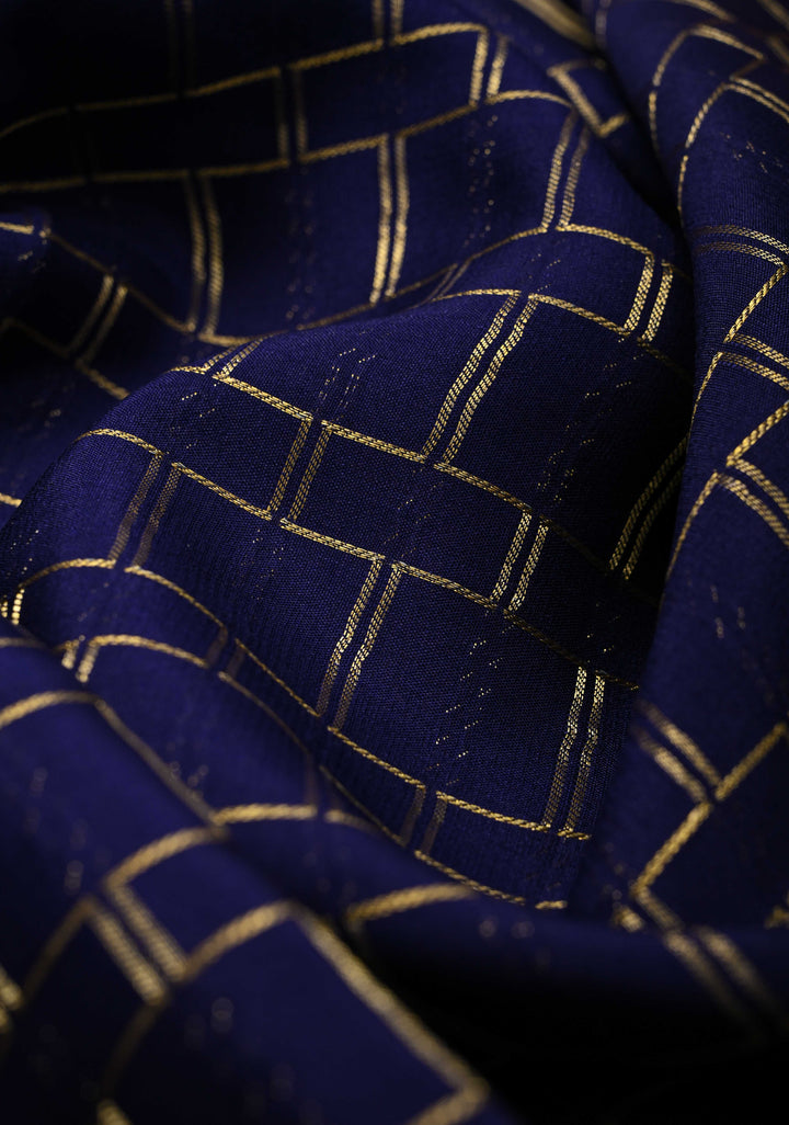 Purple Mysore Silk Saree with Zari Checks and Zari Border in KSIC Grade Thickness | SILK MARK CERTIFIED