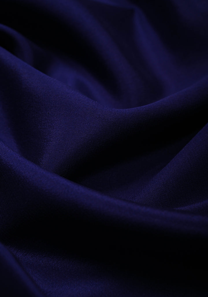 Ink Blue Mysore Silk Saree with Contrast Zari Borders in KSIC Grade Thickness | SILK MARK CERTIFIED