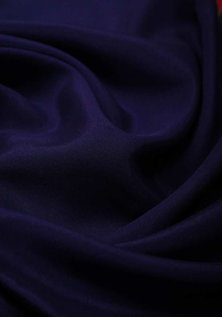 Ink Purple Mysore Silk Saree with Contrast Zari Borders in KSIC Grade Thickness | SILK MARK CERTIFIED