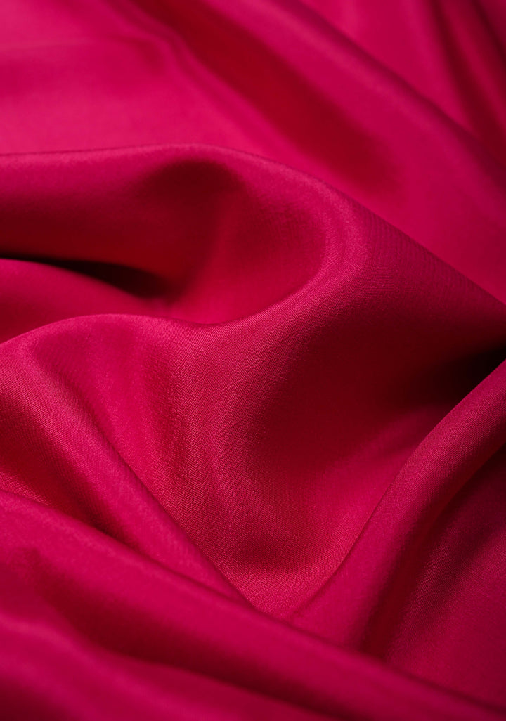 Rani Pink Mysore Silk Saree with Zari Borders in KSIC Grade Thickness | SILK MARK CERTIFIED