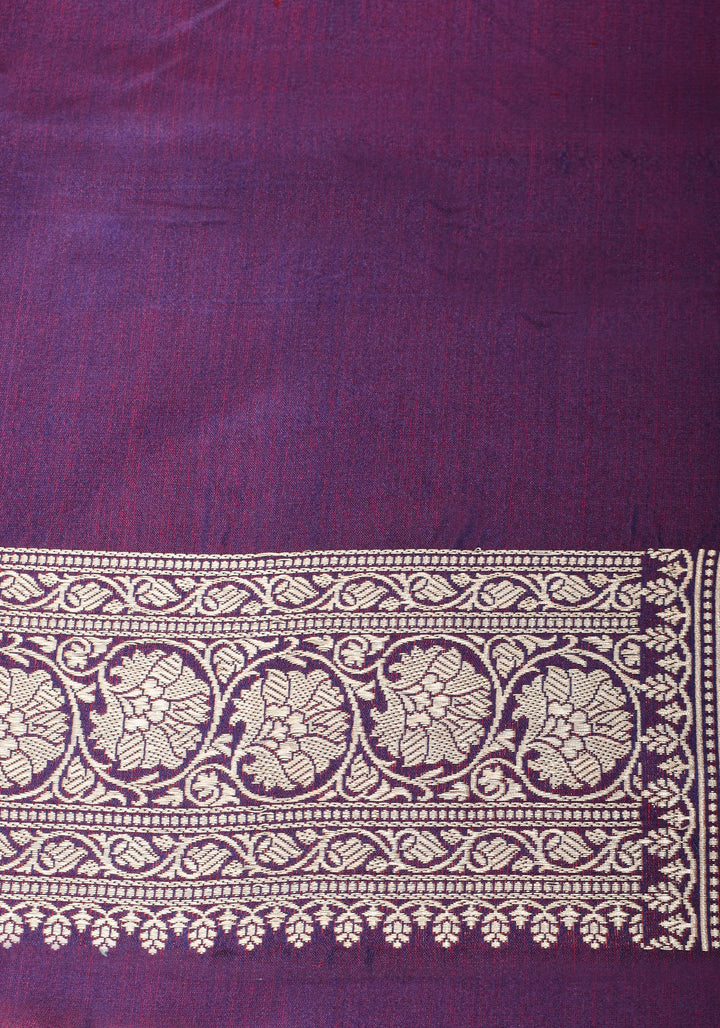 Banarasi Zari Brocade Pure Katan Silk Saree in Purple| SILK MARK CERTIFIED