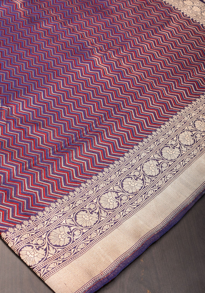 Banarasi Zari Brocade Pure Katan Silk Saree in Purple| SILK MARK CERTIFIED