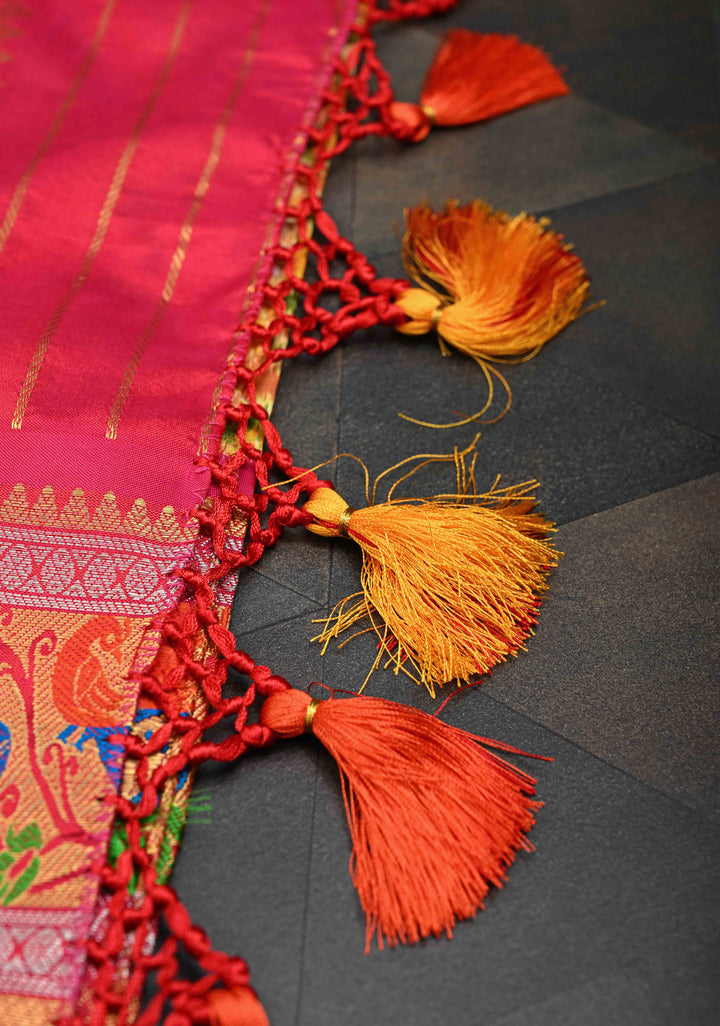 Green Exquisite Ikkat Patola Kanjivaram Saree with Paithani Style Wide Zari Border | SILK MARK CERTIFIED