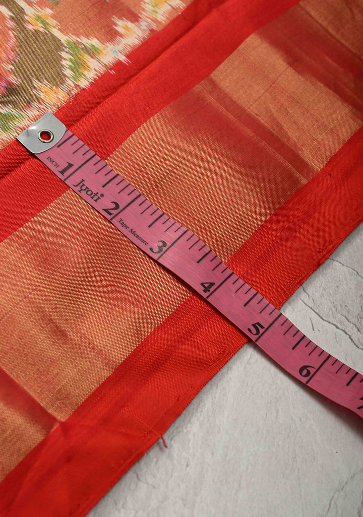 Ikkat Pochampally Pure Silk Tissue Saree with Patola Design and Tissue Border | SILK MARK CERTIFIED