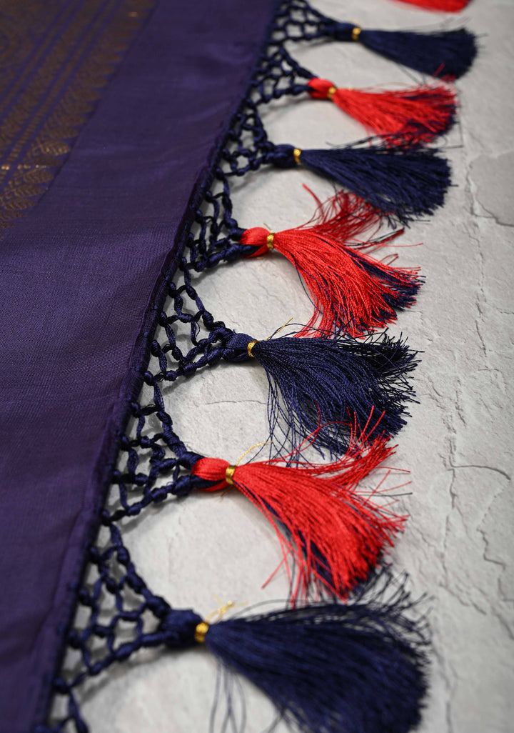 Scarlet Red Kanjivaram Pure Silk Saree with Zari Buttas and Contrast Zari Border | SILK MARK CERTIFIED