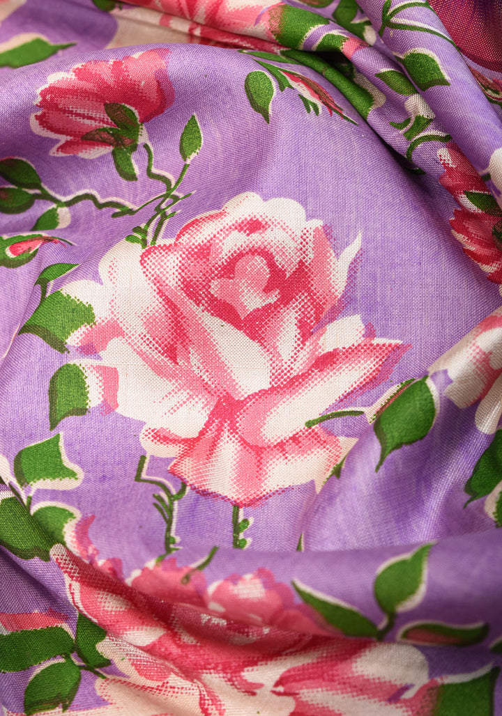 Pure Ikkat Pochampally Printed  Silk in Lilac with Grand Pallu and Zari | SILK MARK CERTIFIED