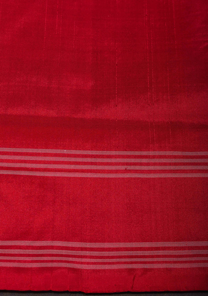 Exquisite Half-Border Ikat Silk Saree with Chennai Checks and Ikat Panel Border| SILK MARK CERTIFIED