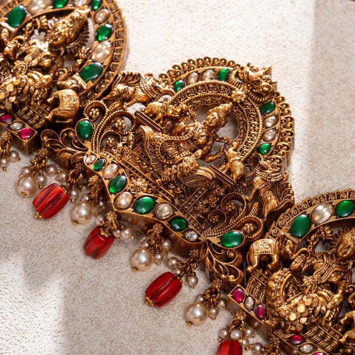 Pure 92.5 Silver, Gold Plated Sri Vaddanam Oddiyanam/Hip Belts