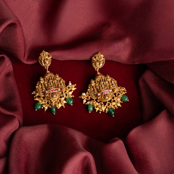 Pure 92.5 Silver Gold-Plated  Ram Parivar Ratnam Necklace Set