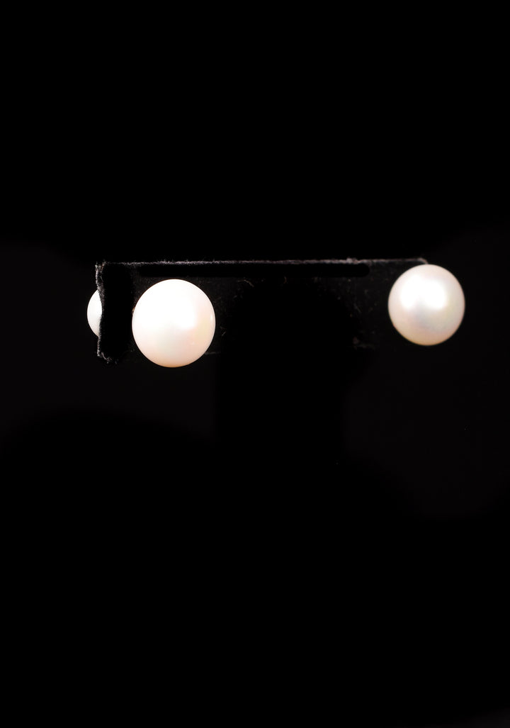 2 in 1 Big and Small 2 side Freshwater White Pearl Studs