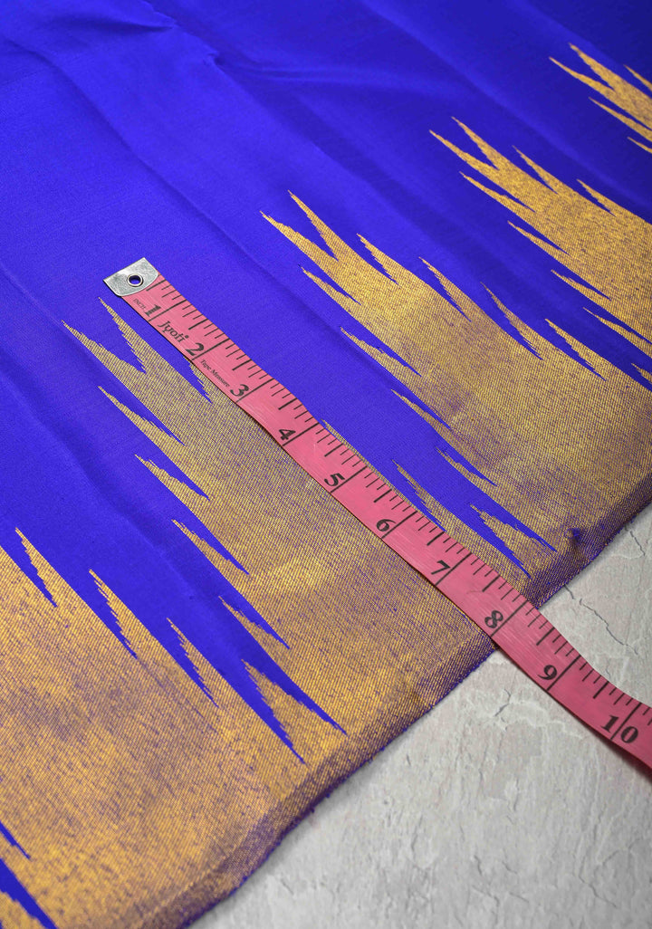 Voilet Pure Kanjivaram Silk Saree with Zari Temple Borders | SILK MARK CERTIFIED