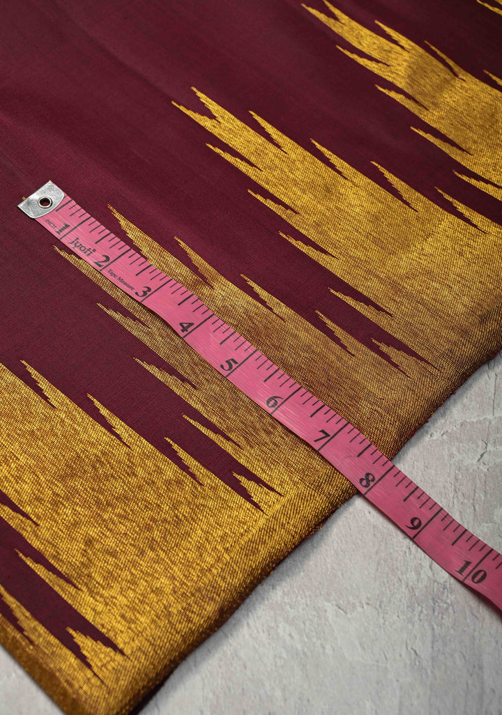 Plum Pure Kanjivaram Silk Saree with Zari Temple Borders | SILK MARK CERTIFIED