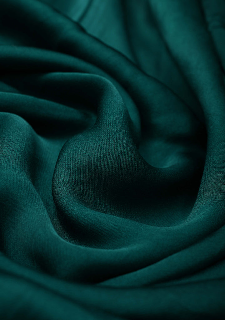 Peacock Green Mono Color Modal Silk Saree with Lagda Patta zari pallu
