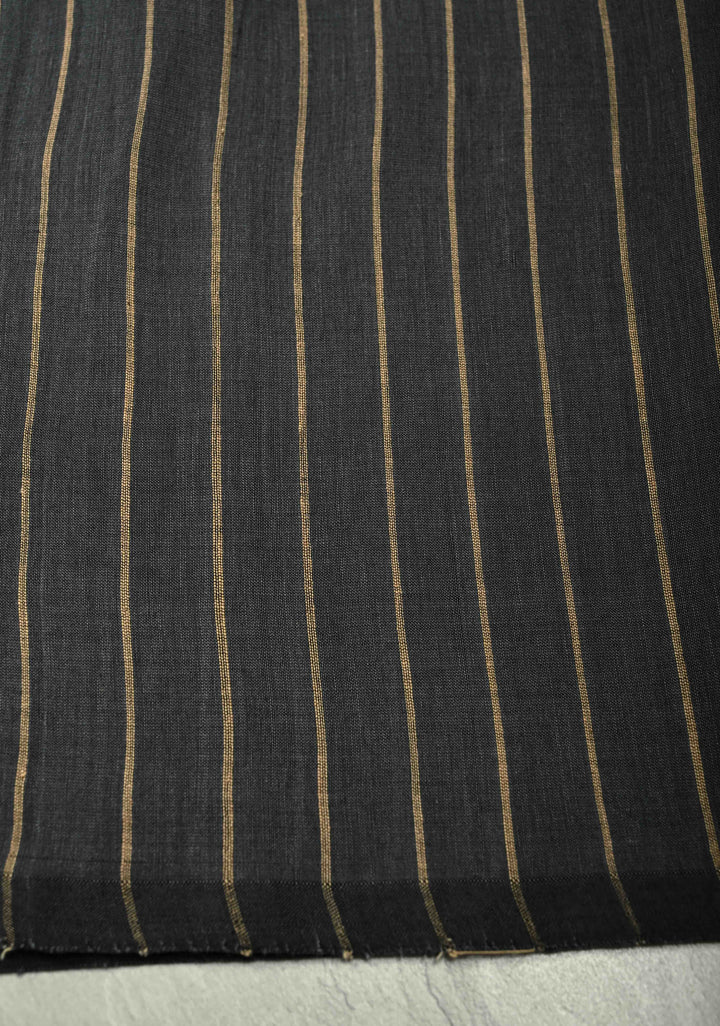 Gray Bengal Cotton Handloom saree with Resham Buttas and Long Tassels