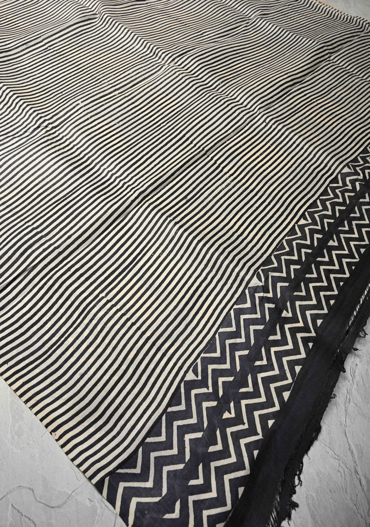 Mustard Yellow  Tussar Silk saree with Checks Pattern Print and Stripes Design Pallu | SILK MARK CERTIFIED