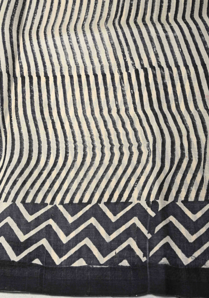 Mustard Yellow  Tussar Silk saree with Checks Pattern Print and Stripes Design Pallu | SILK MARK CERTIFIED