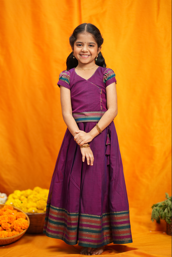 Vanika Magenta Handloom Kids Mini | Made To Order